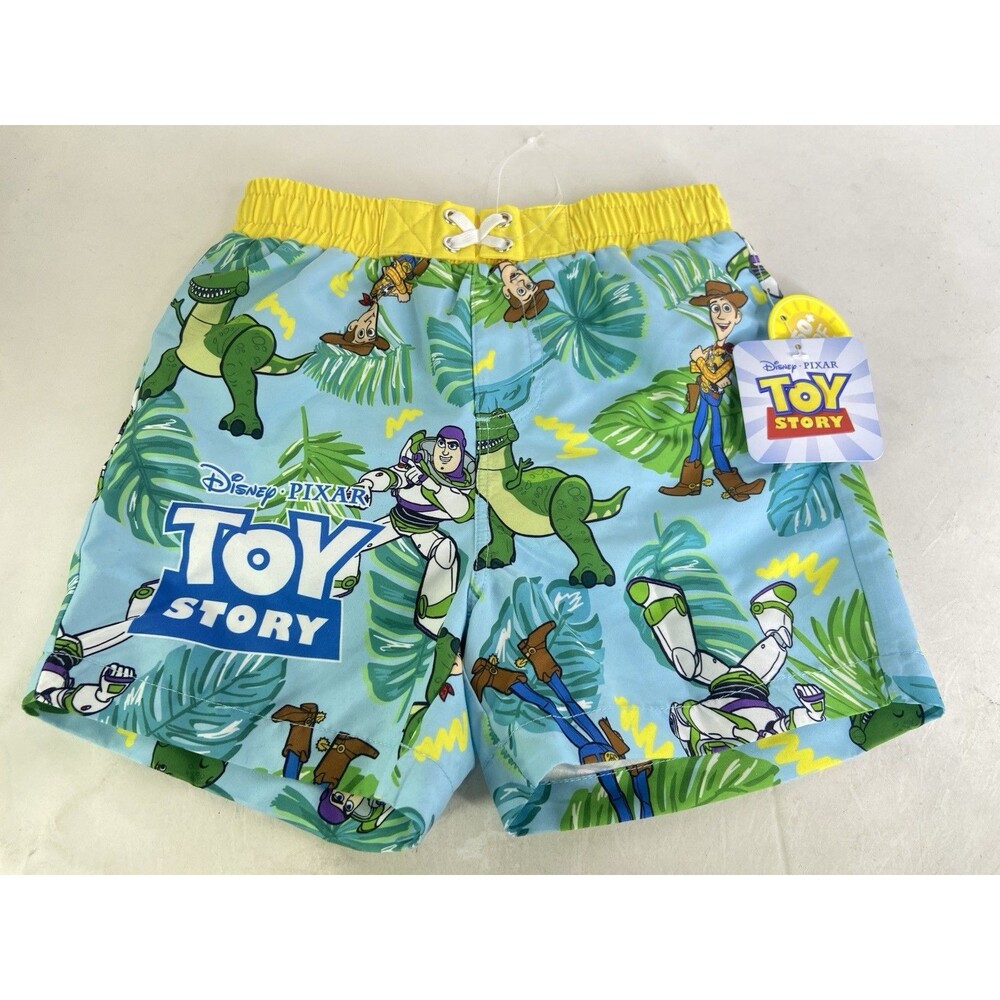 Disney Toy Story Hawaiian Swim Trunks Shorts Lined Swimwear Bottoms Boys Size 5